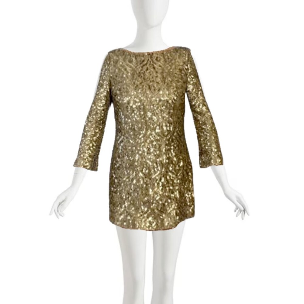 Gold Sequined Tunic Top